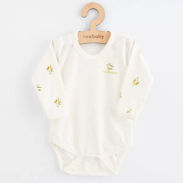 New Baby Kojenecké body s dlouhým rukávem z organické bavlny Olivy