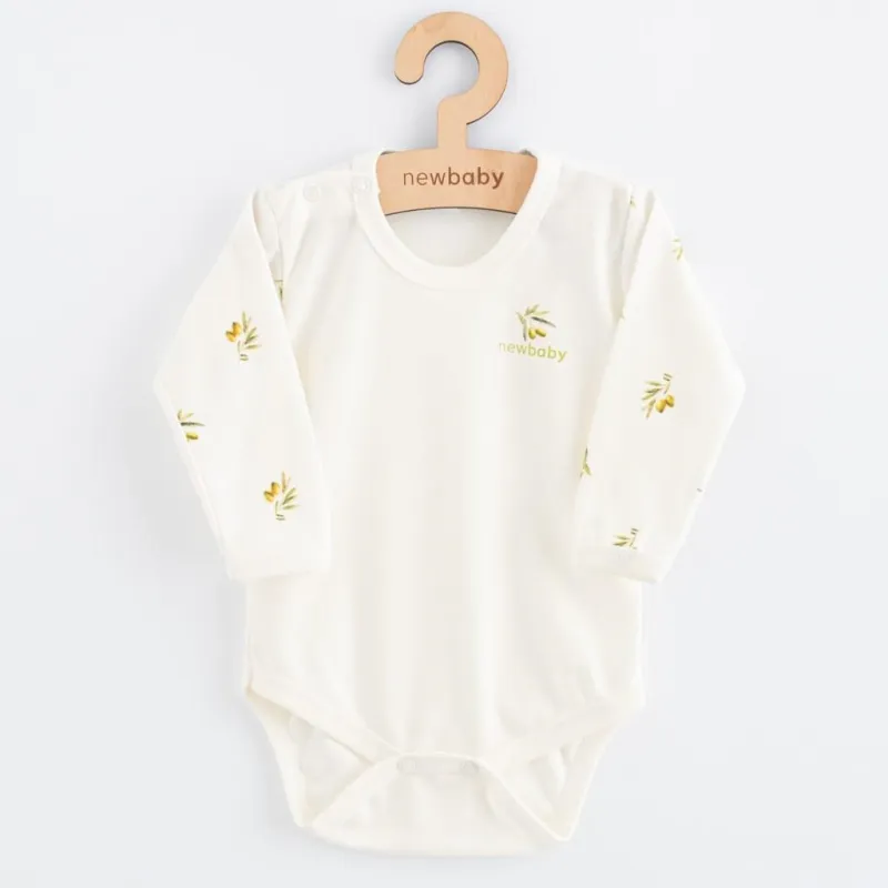 New Baby Kojenecké body s dlouhým rukávem z organické bavlny Olivy
