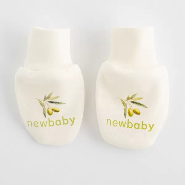 New Baby Kojenecké rukavičky z organické bavlny Olivy