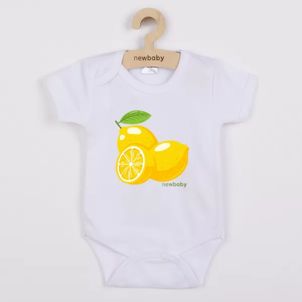 New Baby Dětské body s potiskem Lemon - krátký rukáv