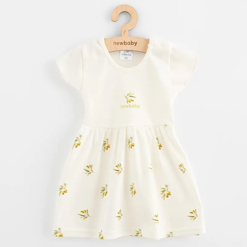 New Baby Kojenecké šaty z organické bavlny s krátkým rukávem Olivy