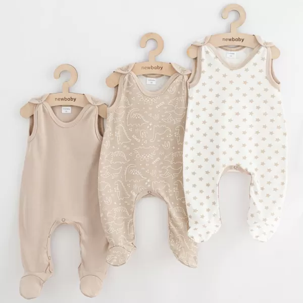 New Baby Kojenecké dupačky Classic II Uni 3ks béžové