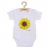 New Baby Dětské body s potiskem Slunečnice - krátký rukáv