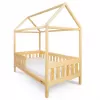 New Baby Dětská postel domeček se zábradlím a roštem CASTELLO 160x80 cm