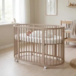 New Baby Dětská rostoucí postýlka 3v1 oválná + matrace kašmírová