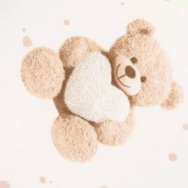 New Baby Bavlněné prostěradlo do kočárku Love Teddy Bear 35x75cm beige