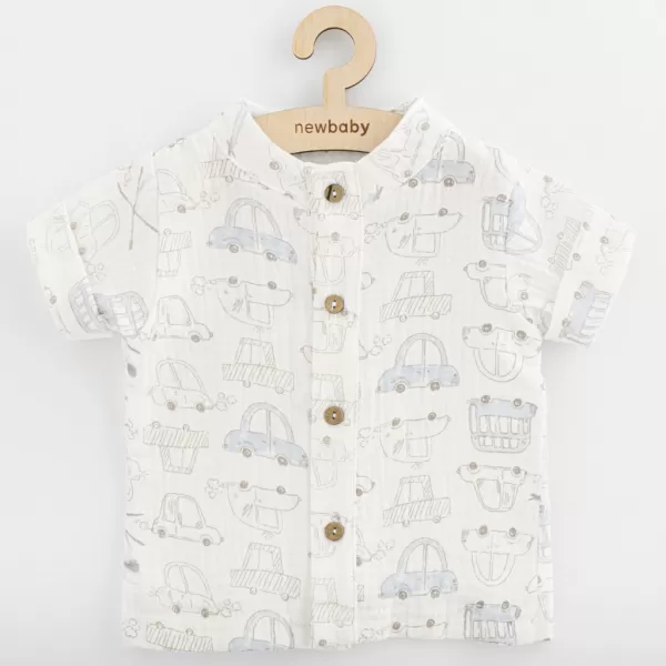New Baby Kojenecká mušelínová košile s kraťasy My Cars