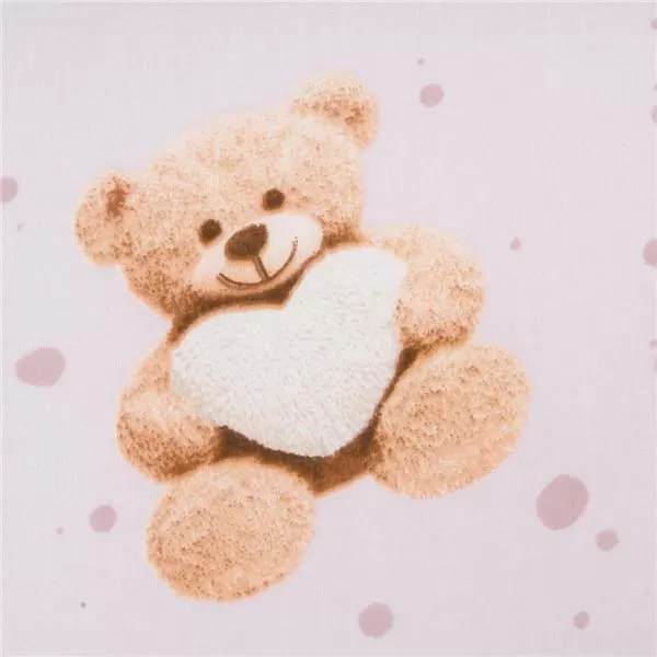 New Baby Bavlněné prostěradlo do postýlky Love Teddy Bear 120x60cm pink