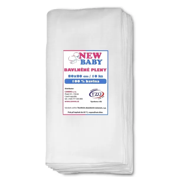 New Baby Bavlněné pleny 80x80 cm STANDARD 10 ks