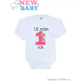New Baby Body s potiskem Už mám 1 rok růžové