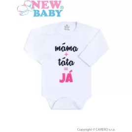 New Baby Body s potiskem máma plus táta rovná se JÁ