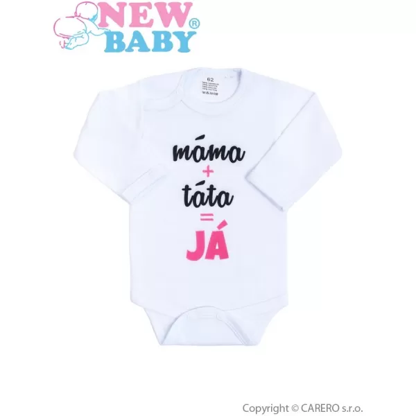 New Baby Body s potiskem máma plus táta rovná se JÁ