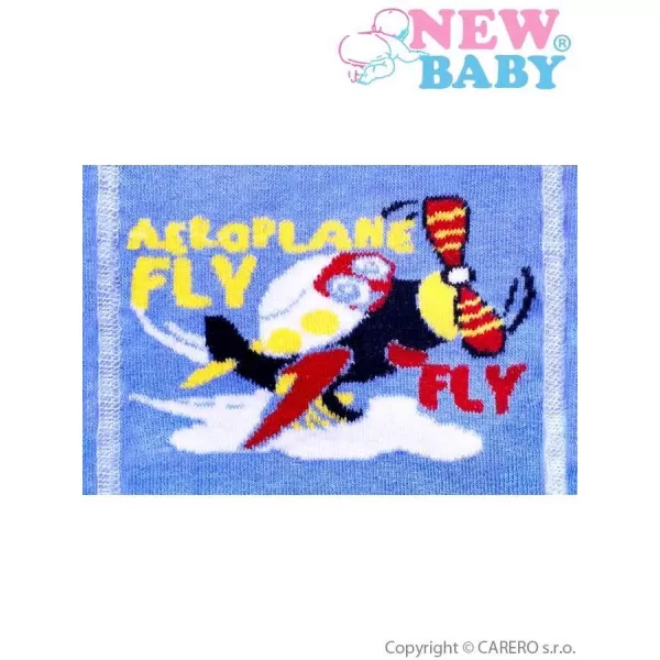 New Baby Bavlněné punčocháčky s ABS modré letadlo fly