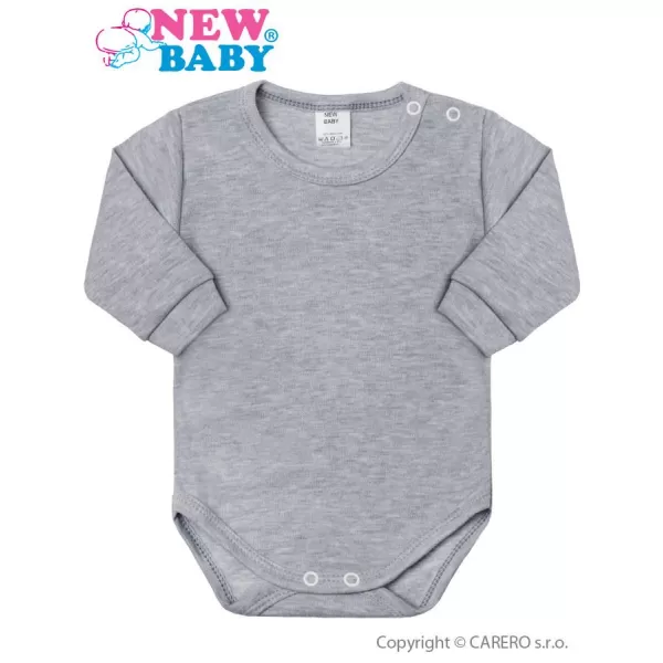 New Baby Kojenecké body s dlouhým rukávem šedé