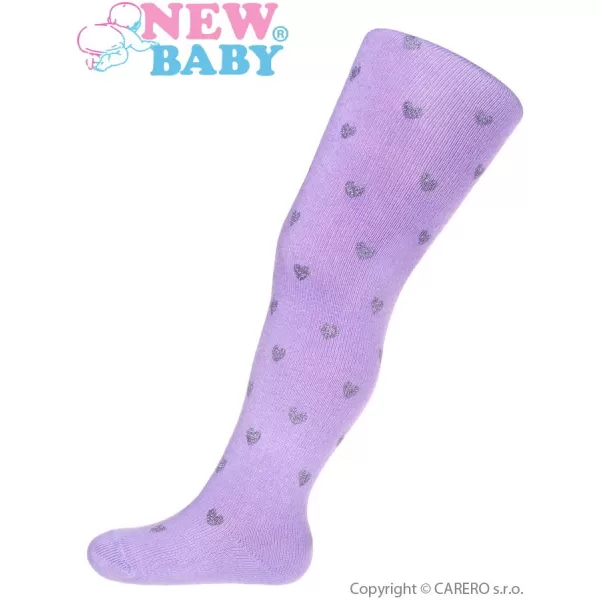 New Baby Dětské bavlněné punčocháče 3D světle fialové