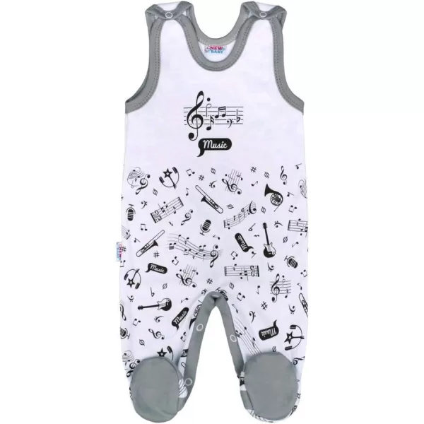 New Baby Kojenecké bavlněné dupačky Music
