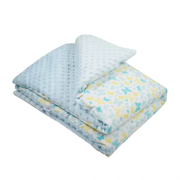 New Baby Dětská deka z Minky s výplní modrá 80x102 cm