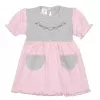 New Baby Kojenecké šatičky s krátkým rukávem Summer dress růžovo-šedé