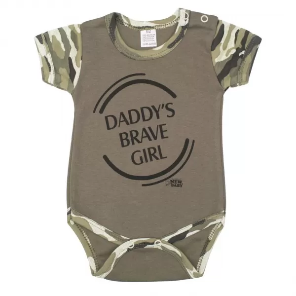 New Baby Kojenecké body s krátkým rukávem Army girl